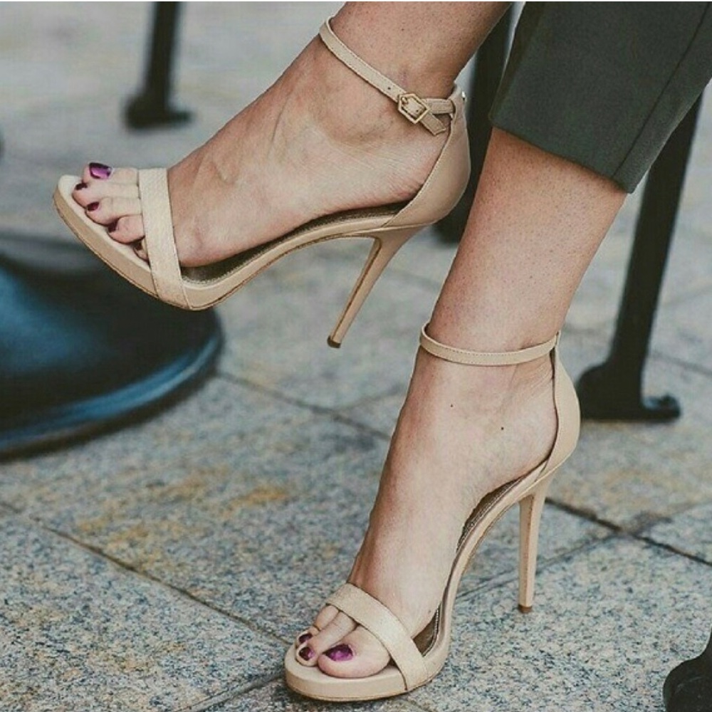 Sam Edelman Ariella Heel Sandals in Classic Nude